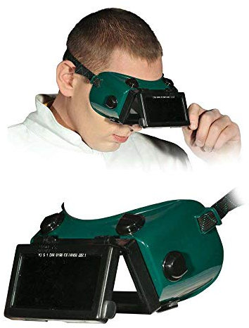 Reis GOG-RECTANGLE - Occhiali protettivi per saldatura, taglia unica, confezione da 10, colore: Verde/Nero