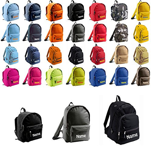 Schnoschi Erwachsenenrucksack schwarz mit Namen Bestickt