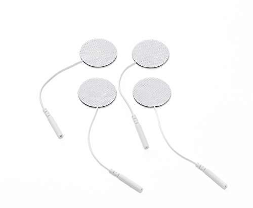Promed Gewebe-Elektrode ø 32 mm, 4 Stück, selbstklebende Tens Elektroden mit 2mm-Stecker-Anschluss für TENS/EMS Geräte, wiederverwendbar