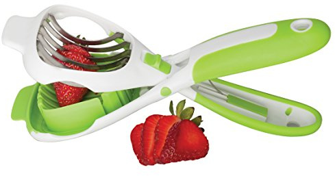 HIC Kitchen Handy Dandy Slicer For Eggs, Fruit, Mushrooms, Stainless Steel Blades, Non-Slip Grip, Spring-Loaded Action