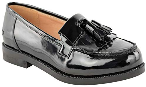 Womens Flat Loafers Casual Ladies Fringe Tassel Slip On Office Work School Pumps Comfort Smart Moccasins EIDE Extra Width Shoe