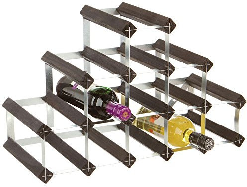 RTA 14 Bottle Pyramid Traditional Wine Rack-Fully Assembled-Black Pine (FSC)