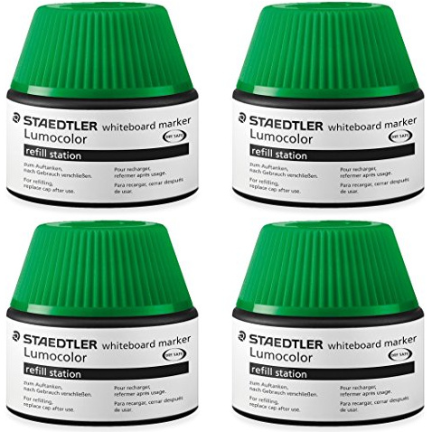 Staedtler 488 51-9 Tinte fr Marker Lumocolor refill station, 30 ml, Schwarz (4x30 ml, grün)