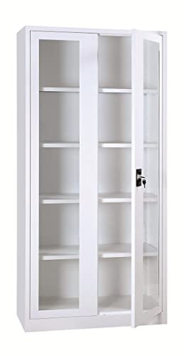 Vitrine | Medizinschrank 195x92x42 WEIß