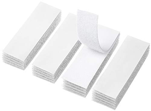 BRAVESHINE 12PCS No Nails Picture Hanging Strips Double Sided Adhesive Sticky Hook Loop Mounting Fastener Tape for Wall Floor 3x10cm, White