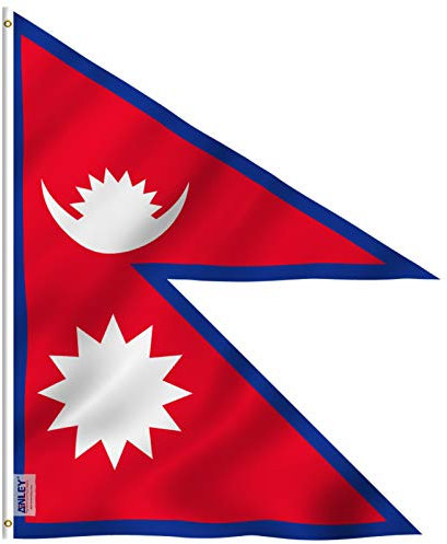 Anley Fly Breeze 2x3 Foot Bandiera Nepal - Colore Vivido e Resistente Ai Raggi UV - Testata in Tela E Doppie Cuciture - Bandiera Nepalese in Poliestere Anelli Ottone 2X3 Piedi