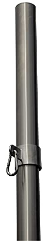 SchneckMetall Sonnensegelmast aus Edelstahl 3m Länge in verschiedenen Varianten (Querschnitt: 60x2mm, Ösen: Stufenlos verstellbar, Hülse: 50cm 90°)