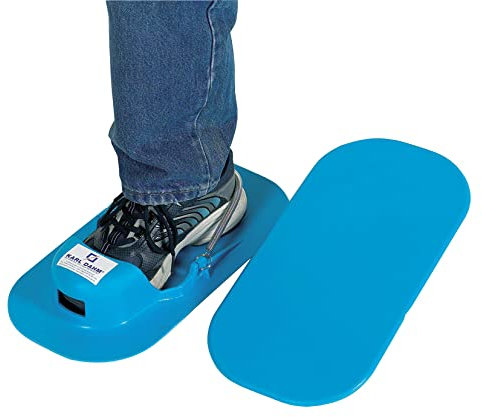 Karl Dahm Estrichschuhe, Universalgröße I Robuste Fliesenschuhe mit glatter Sohle zum Begehen von frischem Estrich & Beton Blau/Orange – 10667