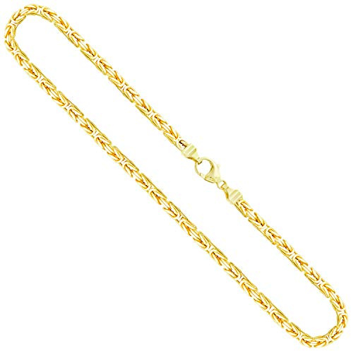 EDELIND Königskette Gold 585, Echtgold Kette 4 mm mit Stempel aus Gelbgold, Halskette aus Deutschland, Herren Goldkette mit Karabinerverschluss, Länge 50 cm, Gewicht ca. 58.8 g.