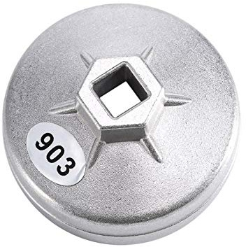 Chiave da filtro a olio wadoy 74 mm, 14 flauti chiave per presa del filtro dell'olio per lo strumento di rimozione 903 Silver Auto Oil Filter Socket Socket Remover