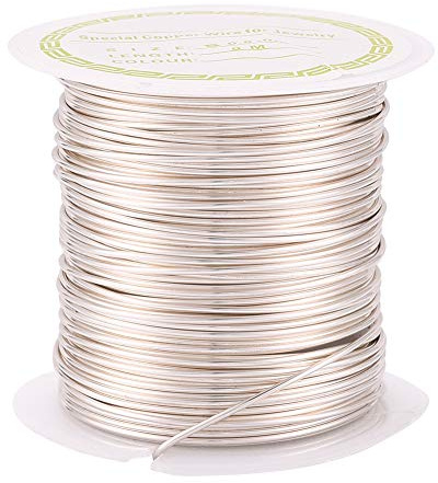 Beadthoven Kupferdraht, 0,8 mm, anlaufgeschützt, 8 m, biegbare Metalldrähte, Silber, für Schmuckverpackung, Perlenstickerei, Skulptur, Handwerk