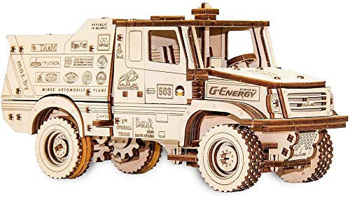 EWA Eco-Wood-Art 3D Holzpuzzle für Jugendliche und Erwachsene - Mechanisches MAZ 6440RR Modell - DIY-Bausatz, Selbstmontage, kein Kleber erforderlich - 277 Stück
