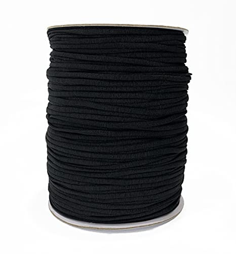 200 Metros de Goma Elástica Para Mascarillas, Cinta Elastica Costura, Goma Elastica Fina, Cinta Elastica Para Coser Y Manualidades DIY, (Negro, 4mm)