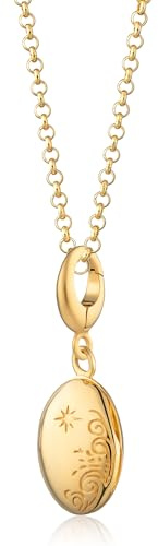Lily Charmed - 18ct Gold Plated Tiny Celestial Locket Necklace with 18 Chain