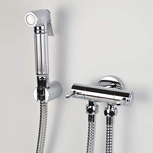 HAPPLiGNLY Duschset Die Kupfer-Bidet-Düse DREI Durchlaufreiniger DREI Eckventil Eckventil des Waschmaschinen-Sets Frauen Reinigungsgerät für Toilettenschüsselpistole, 2M-SchlauchsetQualitätss