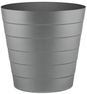 Zuvo Plastic Paper Bin 8L - Shatter-Proof Waste Basket for Office Desk & Bedroom Bin - Ideal Paper Bin with Wave Design - Grey