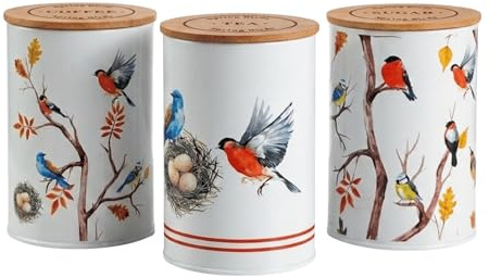 Canister Tea, Coffee & Sugar Storage Kitchen Jars 3 Pec Set (MT-B-TCS) | Premium Kitchen Canisters For Tea, Coffee & Sugar, Keeping Essentials Fresh & Organised On Your Kitchen Counter (Set Of 3)