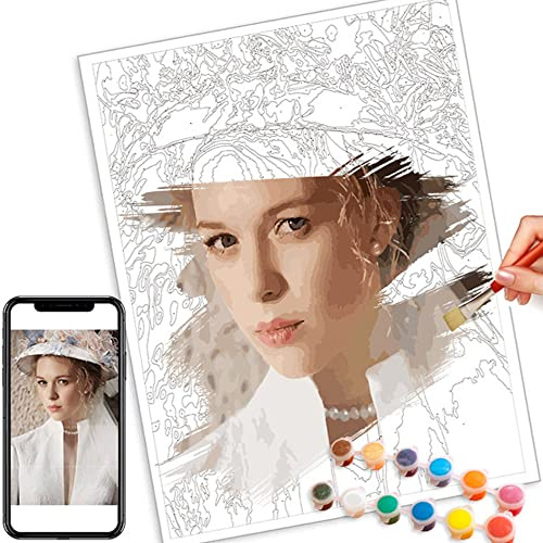hadefa Malen nach Zahlen mit eigenem Bild, personalisiertes Malen nach Zahlen Ölgemälde für größere Kinder oder Erwachsene, Benutzerdefiniertes Malen nach Zahlen Ölgemälde (16x28 inch/40x70cm)