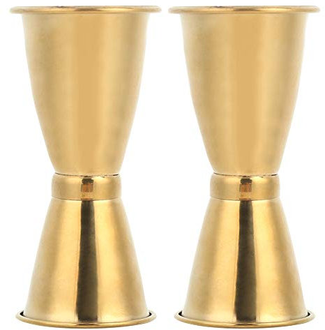 Cocktail Jigger, Double Jigger Per Bartending, Cocktail Shaker, Misurino in Acciaio Inossidabile Bicchiere da Vino Once Cup Cocktail Jigger Drink Strumenti di Misurazione Liquidi Oro(大号)