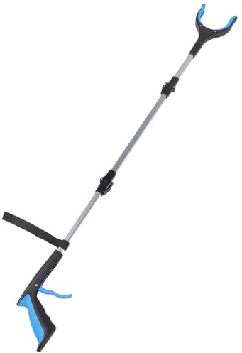 Happyyami Recogedor De Basura Plegable De Tres Pliegues, Pinza Para Recoger Basura Resistente Mango Largo Azul, Herramienta Portátil Para Limpieza y Saneamiento En Hogares y Parques