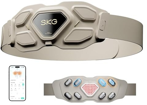SKG Lower Back Massager for Pain Relief Deep Tissue for Men Women Adjustable Cordless Heating Pad Infrared Vibrating Back Massager Gifts for Mom Dad Grandpa