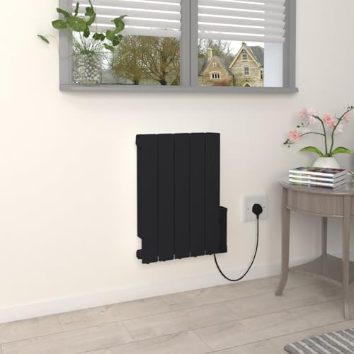 Warmehaus 900W Smart WIFI Electric Oil Filled Radiators Electric Heater, Energy Efficient Electric Radiators with Adjustable Thermostat & Daily & Weekly Timer Black
