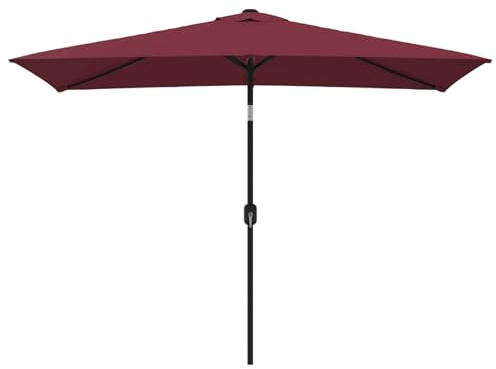 CLALER Sonnenschirm rechteckig 200x300 cm, sonnenschirm balkon 2x3 m, Terrasse Sonnenschutz UV, für Balkon Garten, Rot