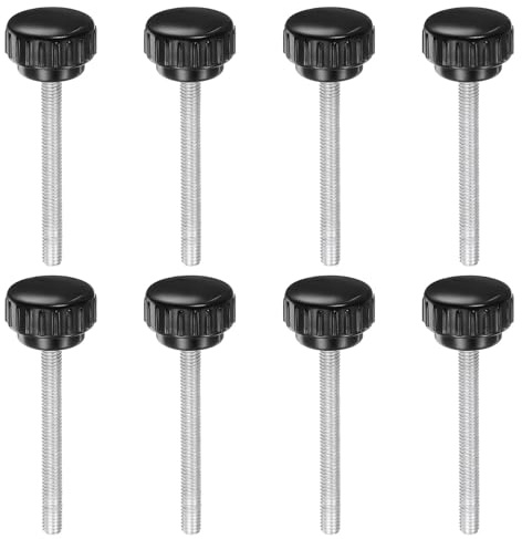 QUARKZMAN 8 Stück Rändelschraube mit Gewinde M6 x 55mm Rundkopfschraube Rundgriffschraube Rundgriffbolzen Klemmknöpfe 25mm Handknöpfe Daumenschrauben Spannschraube für Industrie Maschine
