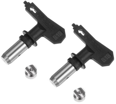 sourcing map 2 x wendbare Sprühspitzen für Airless-Sprühgerät, 313 Farbsprühdüsenspitzen, Spritzmaschinenteile für Haus, Garten, Gebäudezäune, Schwarz