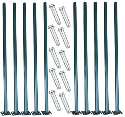 Steel Fence Post with Mounting Screws, Green Metal Fencing Pillars for Gardens/Farms/Shrubland/green Belts/Wire Mesh Fences, 1.2 1.5 1.8 M Tall(1.5m/4.9ft tall)