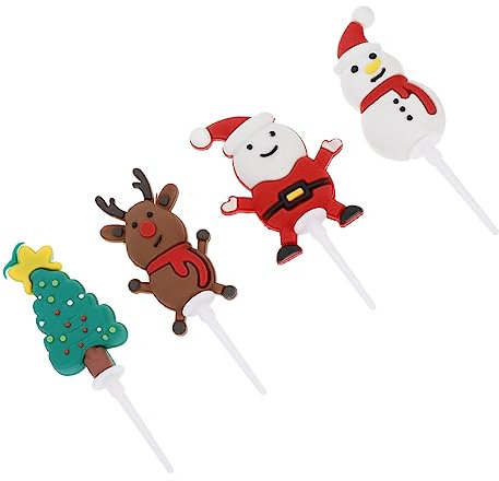 OKUMEYR 4piezas Decoraciones Para Pasteles De Postre Temática Navideña Adorno Para Tartas De Fiesta De Decoración Para Fiestas Navideñas