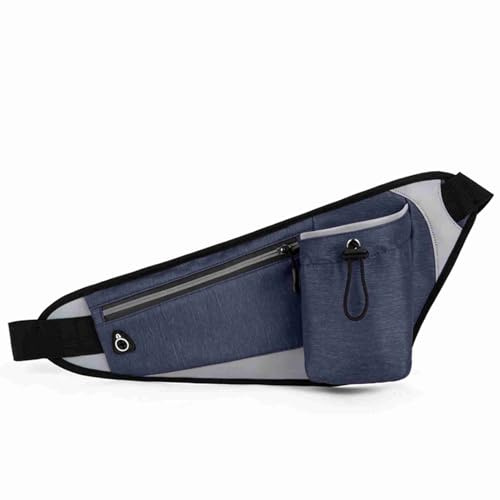 Trinkgürtel Zum Wandern, Spazierengehen, Joggen, Laufen, Trinkgürtel, Hüfttasche mit Flaschenhalter für Männer und Frauen, Reflektierende Sport-Gürteltasche (Dunkelblau)
