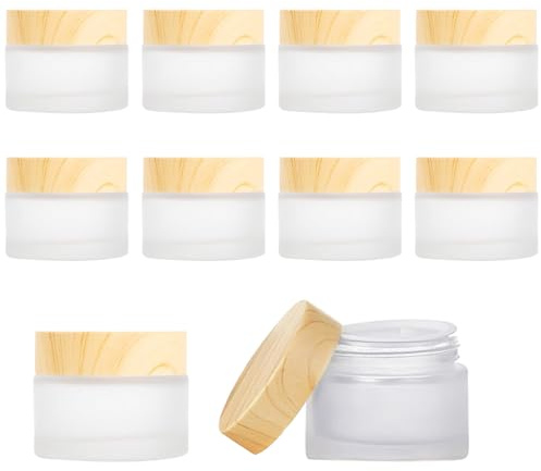 Matt Glas Cremetiegel 10 Stück 5ml Kosmetikgläser, Glas Leerdose, Creme Behälter, Kleine Dose, Salbentiegel, Cremedosen für Kosmetika, Lotionen, Cremes