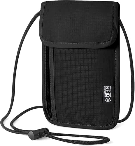 Frogetu Brustbeutel Reise,Brustbeutel Klein,Jungen, Damen, Herren,Brusttasche mit RFID Schutz Unisex,Umhängegeldbeutel,Reisegeldbeutel Diebstahlsicher