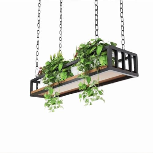 Schwebendes Küchenregal mit Metallketten, modernes Hängeregal für Blumentopfständer und Blumenladen, Dekoration, dekoratives Wandregal (60 x 25 x 15 cm)