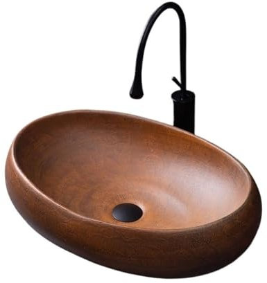 ADERFETBI Lavandino Bagno Lavandino da appoggio retrò, lavabo da Balcone, lavabo Domestico, lavabo da Esterno, Arte da Giardino, lavabo in Ceramica for Bagno Lavabo da Appoggio(B)