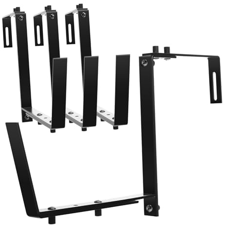 Abaodam 4pcs Adjustable Railing Planter Holder Sturdy Brackets for Balcony Fence Hanging Flower Boxes Easy Installation Compatible Railings