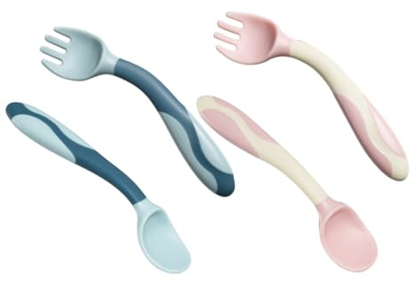 Babylöffel und Babygabel 2 Stück, Flexibel aus Pp Tpe
