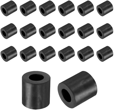 QUARKZMAN 20pcs Rondelles en Caoutchouc Anti-Vibration Épaises, Entretoise Plate Amortisseur pour Connexions Électriques Réparations Automobiles Appareils, 20mm OD x 10mm ID x 20mm Hauteur