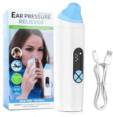 Ear Pressure Relief Device, HOVCEH Eustachian Tube Unblocker Balances for Flying, Swimming, Diving, 3 Mode Ear Popper Ear Relief Device Suitable for All People