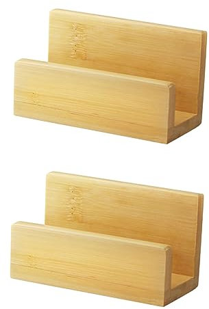 jojofuny 2 Sätze Visitenkartenbox Speicherung Name Visitenkartenetui Geschäft Anzeige Stand Schreibtisch Steht Kartenständer-präsentationsständer Klein Hölzern 2 Stücke * 2
