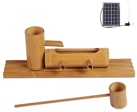 SGKOMN Fontana con Pompa Bamboo Accents, Fontana d'Acqua per Interni ed Esterni, Fontana d'Acqua per Giardino Zen, umidificazione Ambientale, Decorazione da Giardino, B