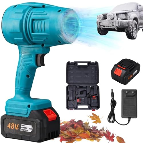 Soplador Turbo Jet, Soplador De Aire Potente, Soplador InaláMbrico Air Force, Soplador De Hojas Bateria, para Limpieza De Polvo De AutomóVil, EliminacióN De Nieve (Blue)