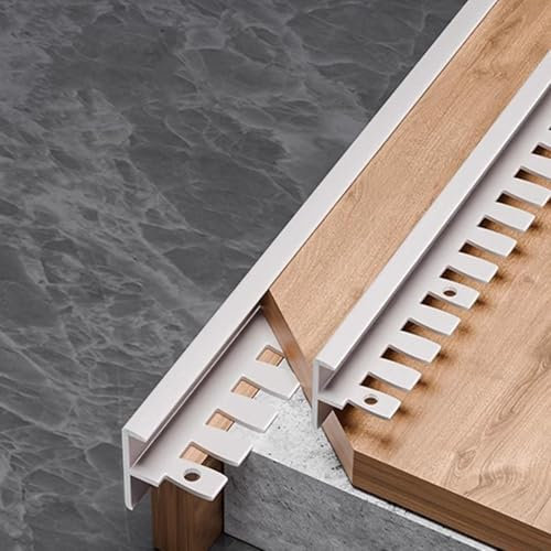 Treppenkantenprofil, biegbare Metallkante, F-Form Stufenkanten für Laminat, Parkett, Fliesen, 90 cm Länge, 3 Stück, Mattschwarz