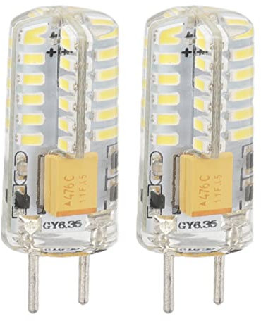 YWBL-WH Eco-Friendly Energy Saving GY6.35 Bulb, Super Brightness 48 LEDs 3W 6000K 12V Bulb for Chandelier with Replacement Lamp Heads