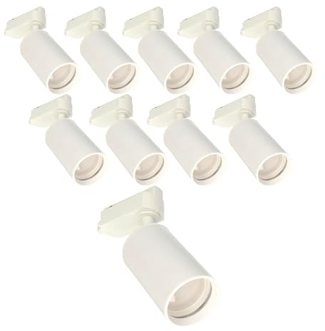 Jandei - Pack 10x Foco Carril Orientable para GU10, Monofásico 220V, Aluminio. Ideal para Iluminación Direccional en Hogares y Comercios. Bombilla No Incluída. (Blanco)