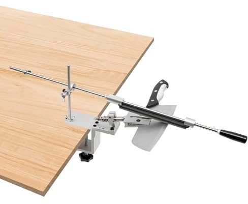 Messerschärfer Profi, 360° Drehung Professionelles Messerschleifer mit 6 Schärfsteine, Messerschärfsystem Kit für Messer mit einer Dicke von bis zu 3-8mm und einer Länge von bis zu 400mm