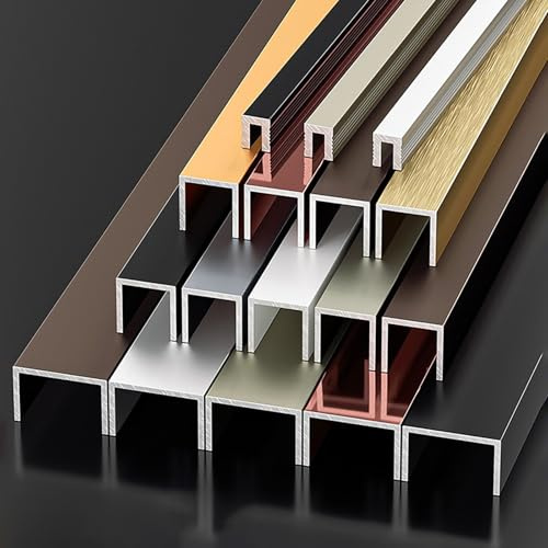 Coayuou Fliesenabschlussleiste 100cm*3 Stück Aluschiene U Profil Kantenleiste Einfach Zuzuschneiden & Montieren Die Perfekte Lösung Für Moderne Fliesenabschlüsse(Bronze,10 * 20mm)