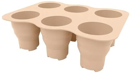 FJOADNVM Semenzaio Vassoio for Semi da Giardino Riutilizzabile, Vassoio Pieghevole in Silicone for la Coltivazione di Semi, Fori di drenaggio, Vassoio for l'avvio dei Semi(Beige)
