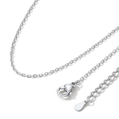 ChainsHouse Rolokedja damer ankarkedja 1,4/2 mm brett halsband rostfritt stål kvinnor fin länkkedja i silver/guld/roséguld/svart enkel kedja kedja kedja i rostfritt stål kabelkedja, smycke för
